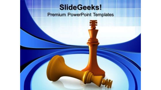 King Defeats King Chess Game PowerPoint Templates And PowerPoint Themes 0612