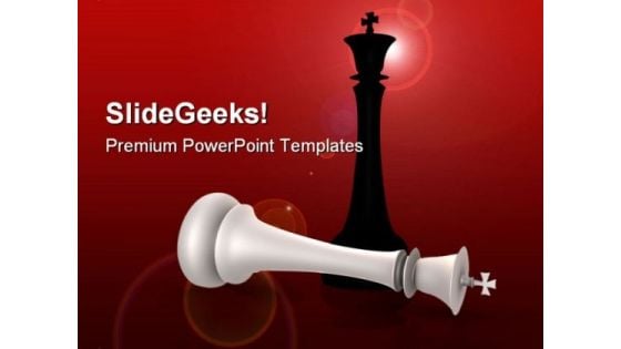 King In Chess Game PowerPoint Templates And PowerPoint Backgrounds 0211