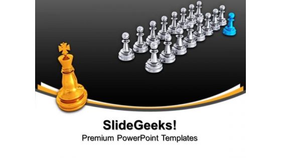 King In Front Of Pawns Leadership PowerPoint Templates And PowerPoint Themes 0912