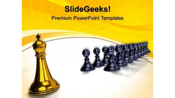 King In Front Pawns Competition PowerPoint Templates And PowerPoint Themes 0612