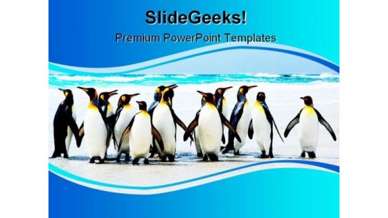 Kings Of The Beach Animals PowerPoint Template 1110