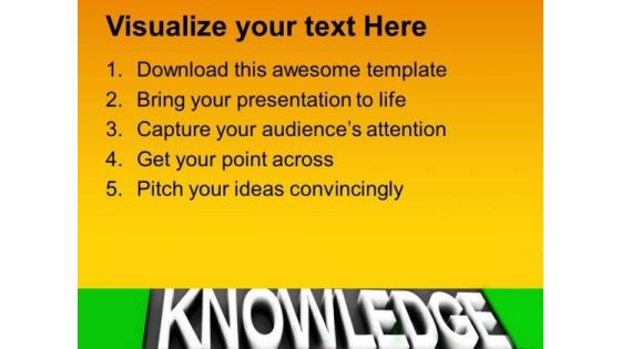 Knowledge Is Way Of Success PowerPoint Templates Ppt Backgrounds For Slides 0613