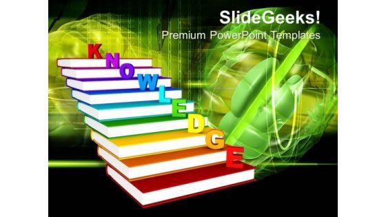 Knowledge On Books As Staircase PowerPoint Templates And PowerPoint Themes 0912