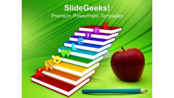 Knowledge On Books With Apple PowerPoint Templates Ppt Backgrounds For Slides 0213