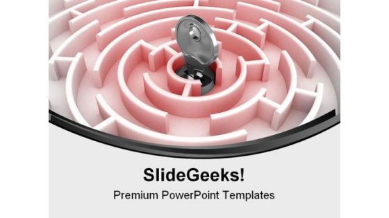 Labyrinth With Key Security PowerPoint Backgrounds And Templates 1210