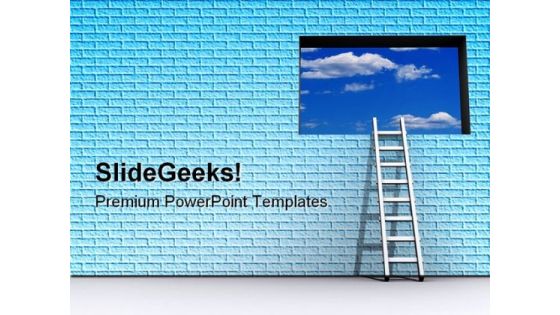 Ladder And Sky Success PowerPoint Templates And PowerPoint Backgrounds 0711