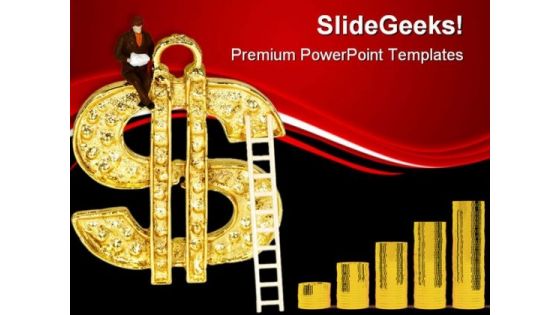 Ladder To Dollar Finance PowerPoint Templates And PowerPoint Backgrounds 0711