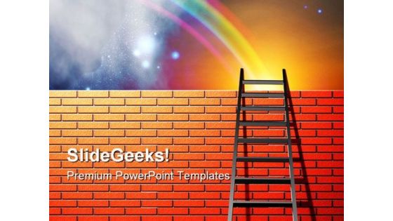 Ladder To Sky01 Success PowerPoint Templates And PowerPoint Backgrounds 0711