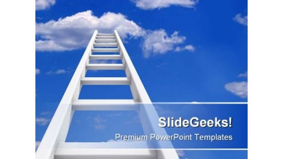 Ladder To Sky Future PowerPoint Background And Template 1210 Ladder To Sky Future PowerPoint Background And Template 1210