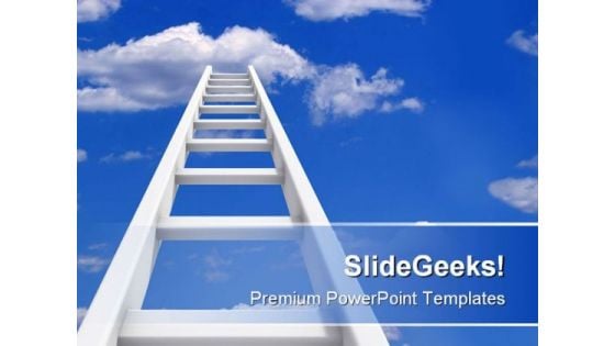 Ladder To Sky Future PowerPoint Background And Template 1210