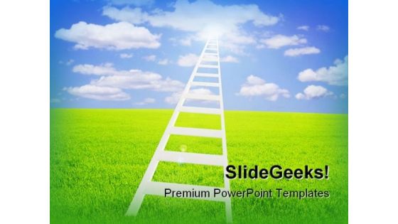 Ladder To Sky Nature PowerPoint Template 1110