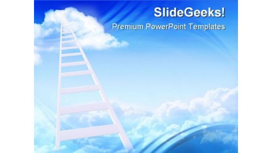 Ladder To Sky Success PowerPoint Templates And PowerPoint Backgrounds 0711