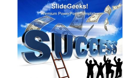 Ladder To Success Business PowerPoint Themes And PowerPoint Slides 0411