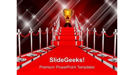 Ladder With Red Carpet Winner Success PowerPoint Templates And PowerPoint Themes 1112