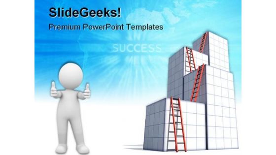 Ladders To Success Business PowerPoint Templates And PowerPoint Backgrounds 0611