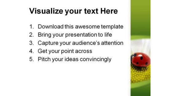 Lady Bug On Flower Animals PowerPoint Themes And PowerPoint Slides 0211