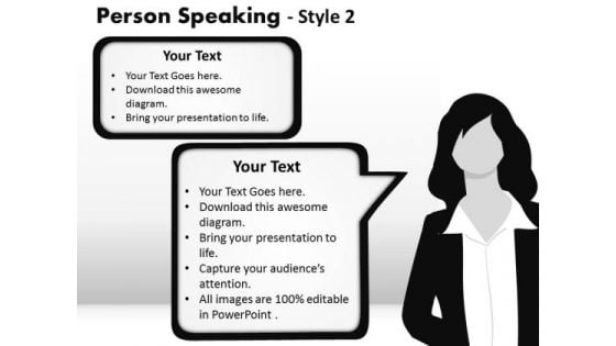 Lady Speaking Callouts PowerPoint Slides And Ppt Diagram Templates