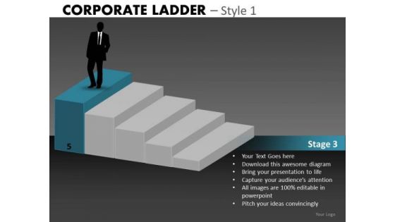 Land A Job Corporate Ladder PowerPoint Ppt Templates