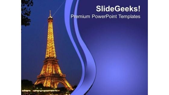 Landmark Of Eiffel Tower Paris PowerPoint Templates Ppt Backgrounds For Slides 0513