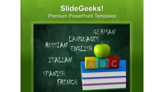 Languages Board And Apple Education PowerPoint Templates And PowerPoint Themes 1012