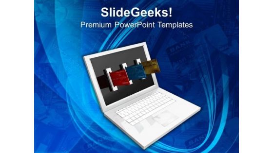 Laptop And Credit Card Finance PowerPoint Templates And PowerPoint Themes 1012