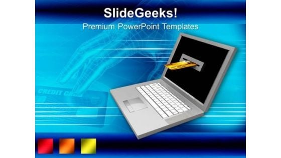 Laptop And Credit Card Internet Banking PowerPoint Templates Ppt Backgrounds For Slides 0213 Laptop And Credit Card Internet Banking PowerPoint Templates Ppt Backgrounds For Slides 0213