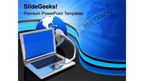 Laptop And Earth Globe PowerPoint Templates And PowerPoint Themes 0612