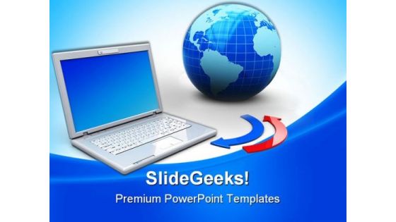 Laptop And Global Internet PowerPoint Templates And PowerPoint Backgrounds 0111