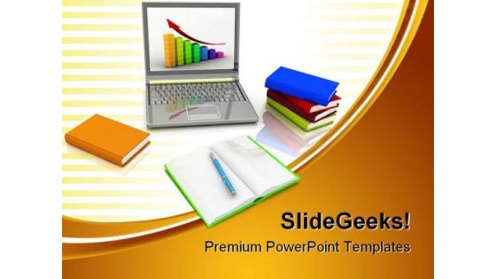 Laptop And Growth Business PowerPoint Templates And PowerPoint Backgrounds 0711