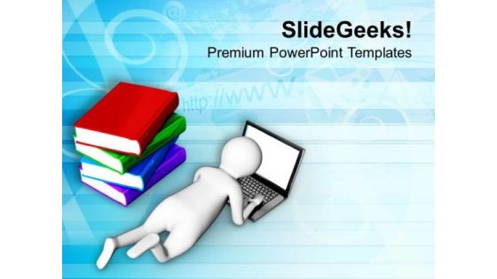 Laptop Can Replace Books PowerPoint Templates Ppt Backgrounds For Slides 0713