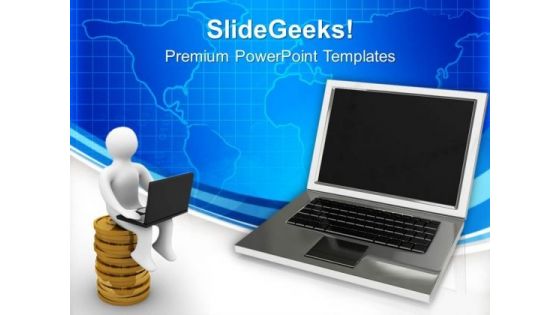 Laptop Online And Global Business PowerPoint Templates Ppt Backgrounds For Slides 1212