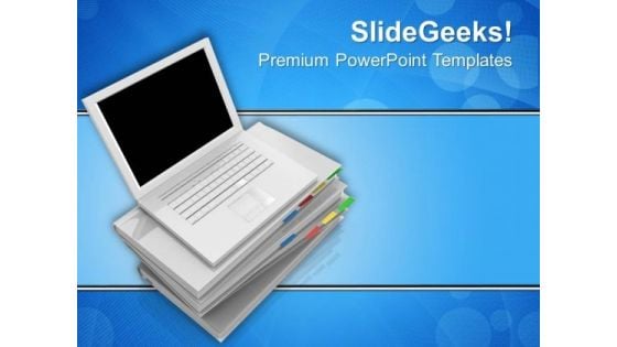 Laptop Replacing Books Technology PowerPoint Templates Ppt Backgrounds For Slides 0413