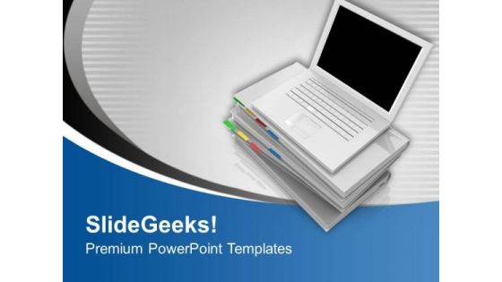 Laptop Replacing Books Technology Theme PowerPoint Templates Ppt Backgrounds For Slides 0413