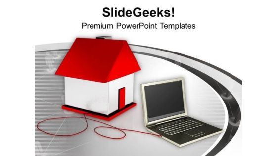Laptop Smart Home Concept PowerPoint Templates Ppt Backgrounds For Slides 0213