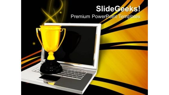 Laptop Trophy Events PowerPoint Templates And PowerPoint Themes 0712