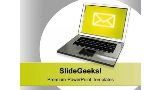 Laptop With Email Sign Communication PowerPoint Templates Ppt Backgrounds For Slides 1212