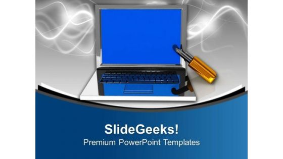 Laptop With Lock Information Security PowerPoint Templates Ppt Backgrounds For Slides 0213