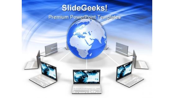 Laptops Around The World Communication PowerPoint Themes And PowerPoint Slides 0311