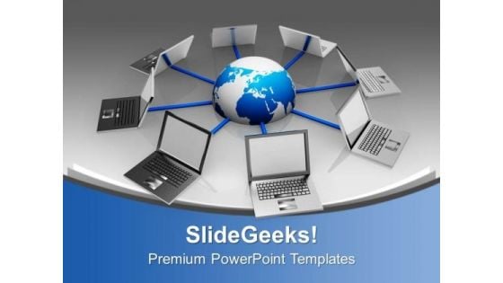 Laptops Interconnected Network Technology PowerPoint Templates Ppt Backgrounds For Slides 0213 Laptops Interconnected Network Technology PowerPoint Templates Ppt Backgrounds For Slides 0213
