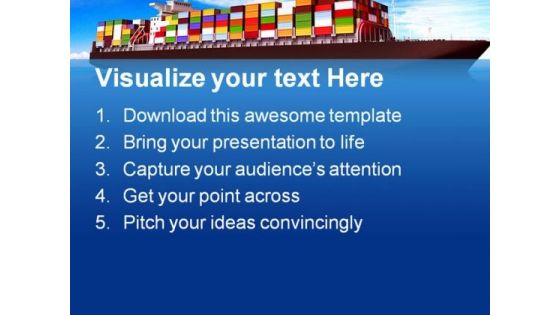 Large Container Ship Transportation PowerPoint Themes And PowerPoint Slides 0411