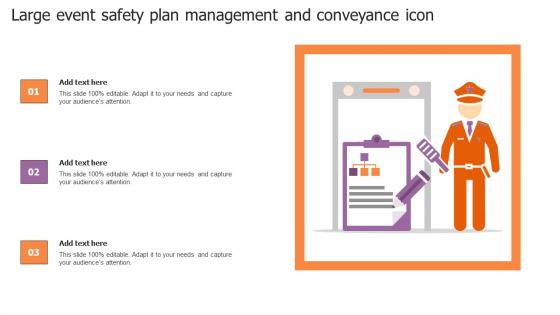 Large Event Safety Plan Management And Conveyance Icon Formats Pdf