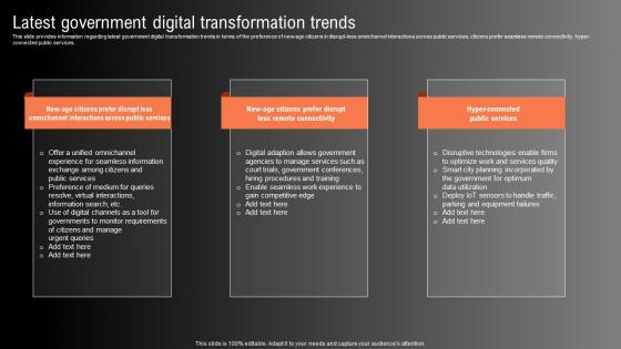 Latest Government Digital Transformation Trends Technological Innovation Playbook Formats Pdf