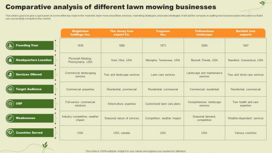 Lawn Care Services Business Plan Comparative Analysis Of Different Lawn Mowing Businesses BP SS V Lawn Care Services Business Plan Comparative Analysis Of Different Lawn Mowing Businesses BP SS V