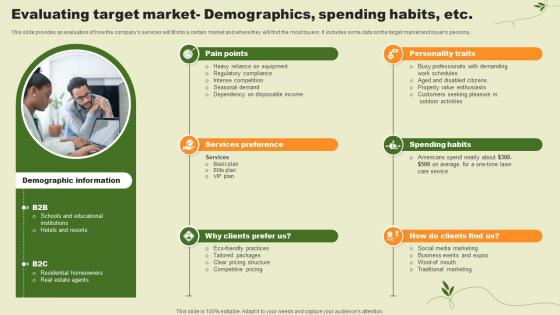 Lawn Care Services Business Plan Evaluating Target Market Demographics Spending Habits Etc BP SS V
