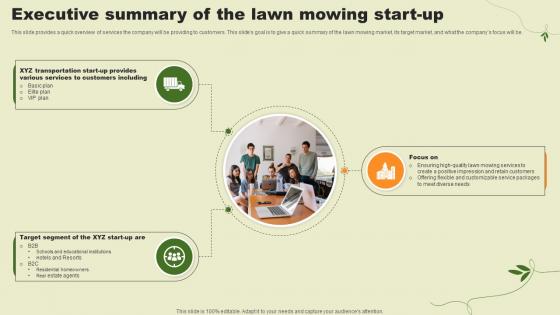 Lawn Care Services Business Plan Executive Summary Of The Lawn Mowing Start Up BP SS V