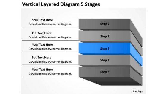 Layered Diagram 5 Stages Ppt Business Plan PowerPoint Slides