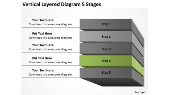 Layered Diagram 5 Stages Ppt Business Plan Template PowerPoint Templates