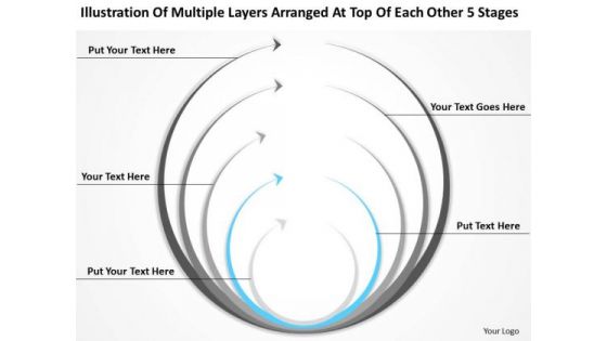 Layers Arranged At Top Each Other 5 Stages Ppt Business Plan Online PowerPoint Slides