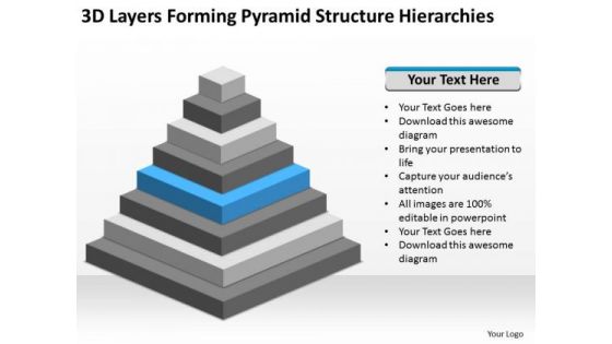 Layers Forming Pyramid Structure Hierarchies Ppt Sample Business Plan Outline PowerPoint Slides