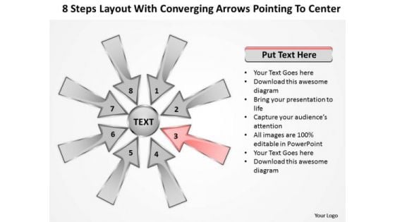 Layout With Converging Arrows Pointing To Center Circular Network PowerPoint Slide